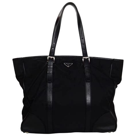 prada city tote black white|prada nylon tote sale.